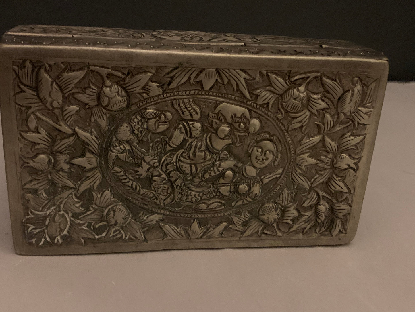 A silver repousse box