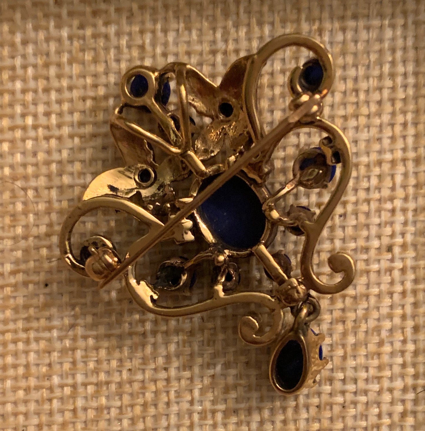 Vintage lapis brooch