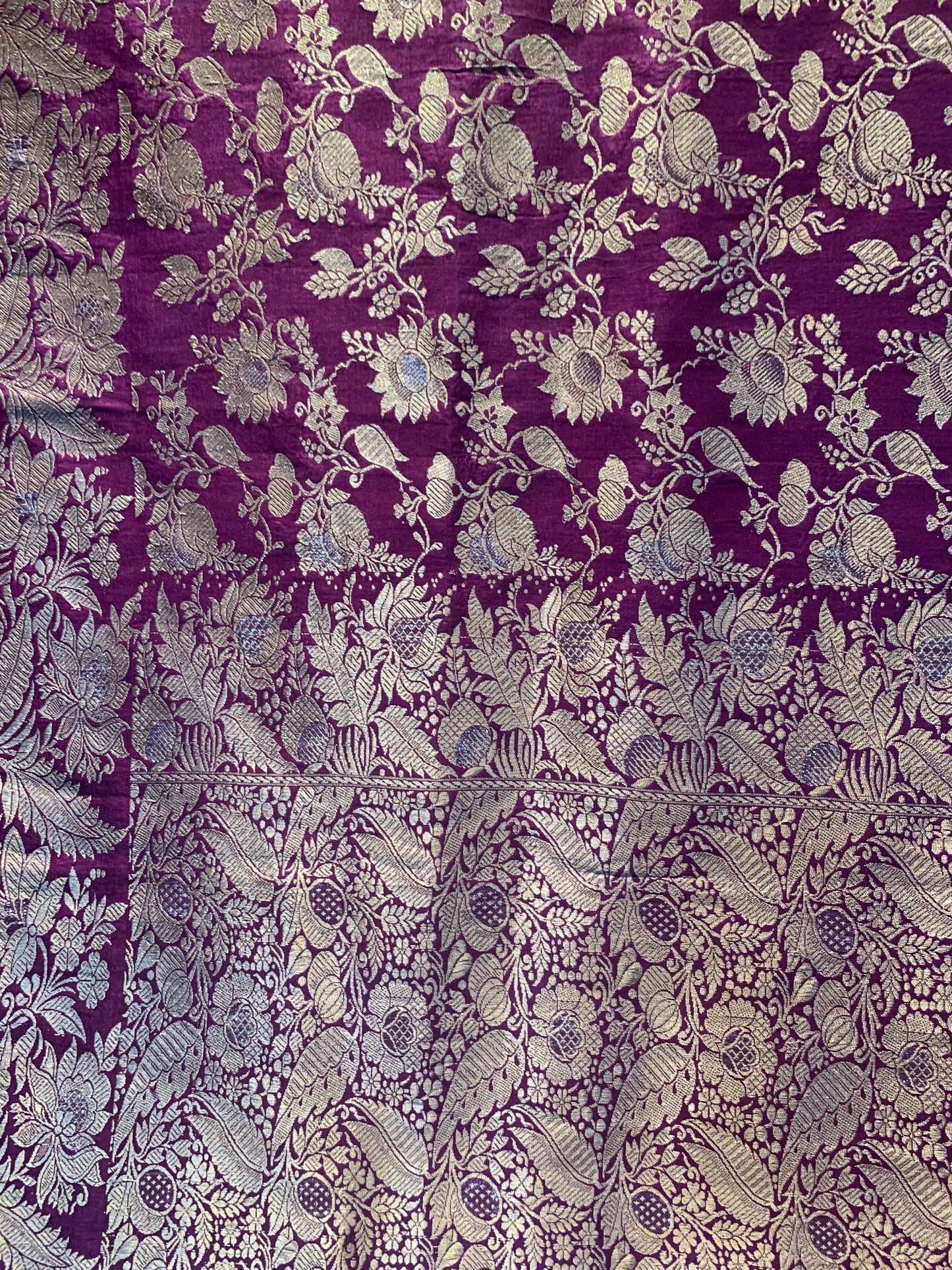 An Aubergene Benarasi saree