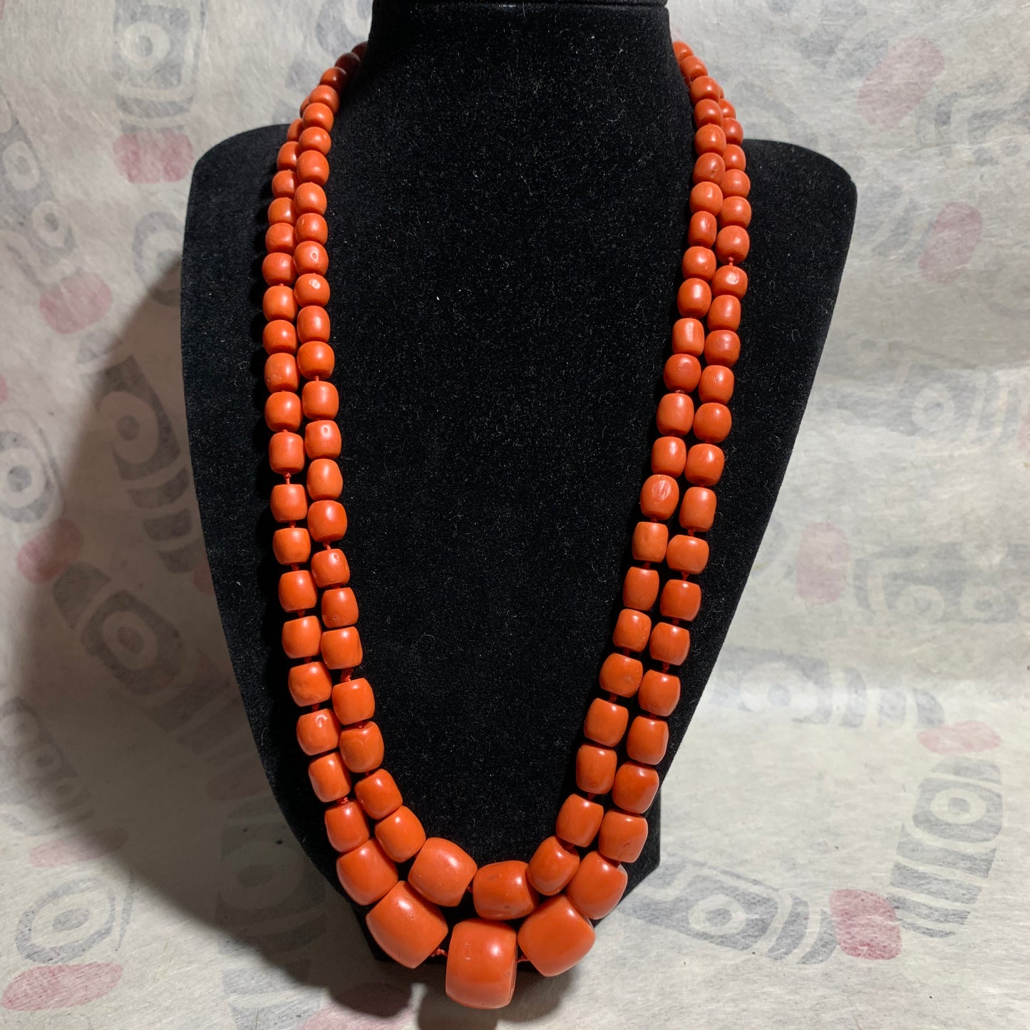 A double strand Antique Tibetan coral beads necklace