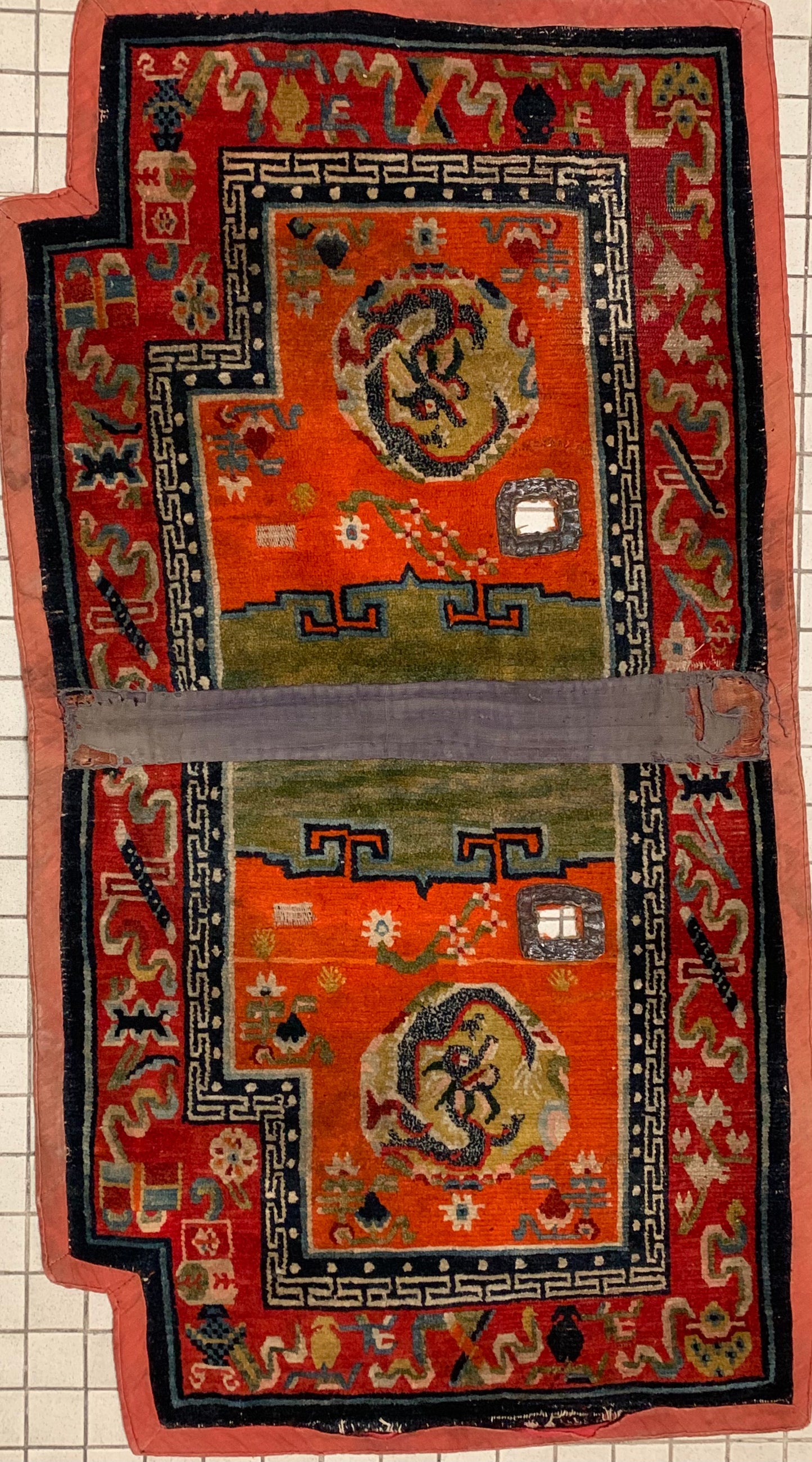 An antique Tibetan saddle rug