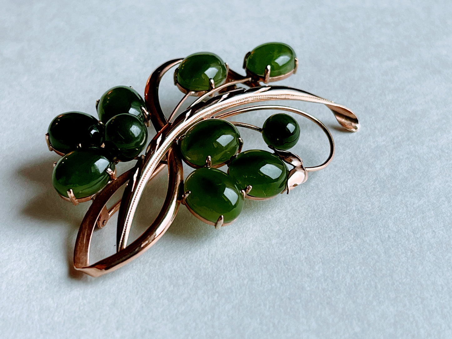 Vintage jade brooch