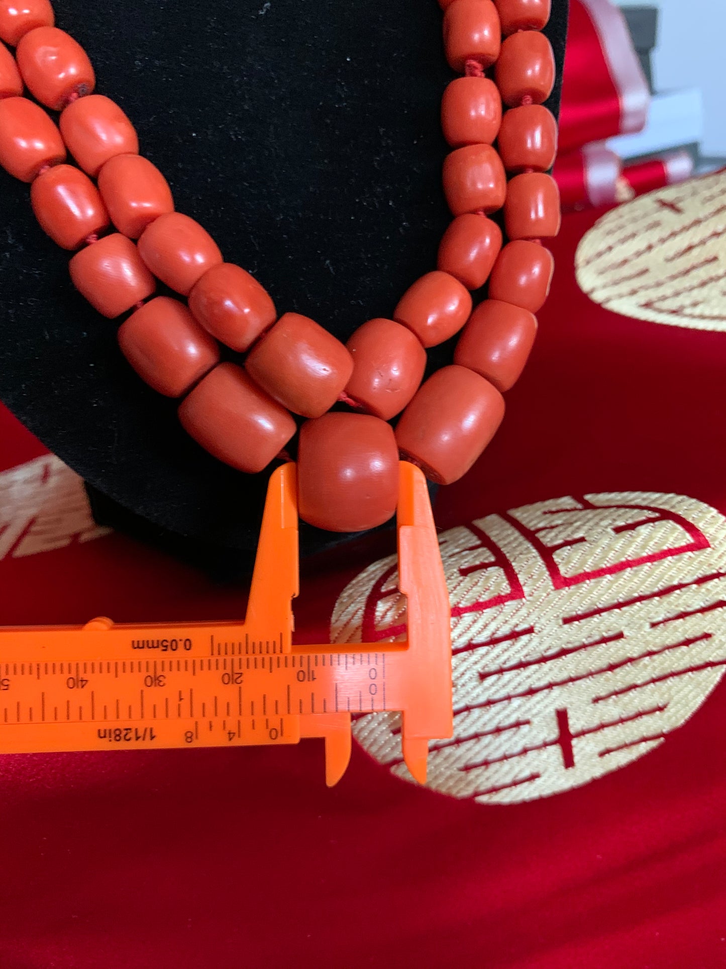 A double strand Antique Tibetan coral beads necklace