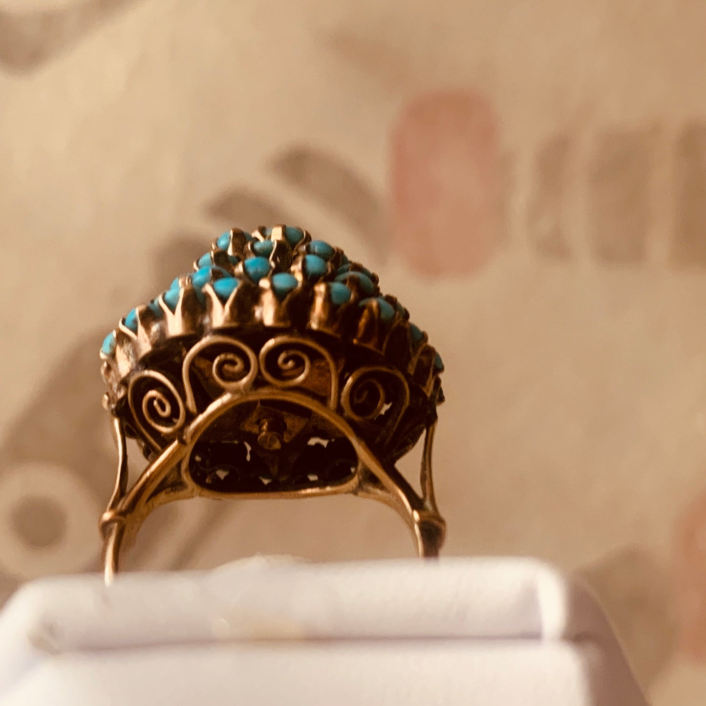 Turquoise and gold ring