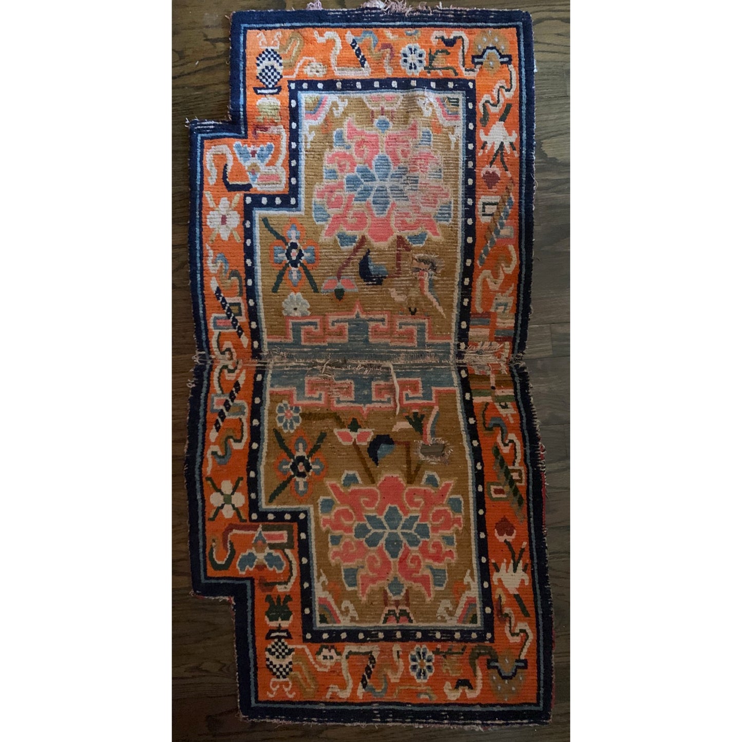 Antique Tibetan saddle rug