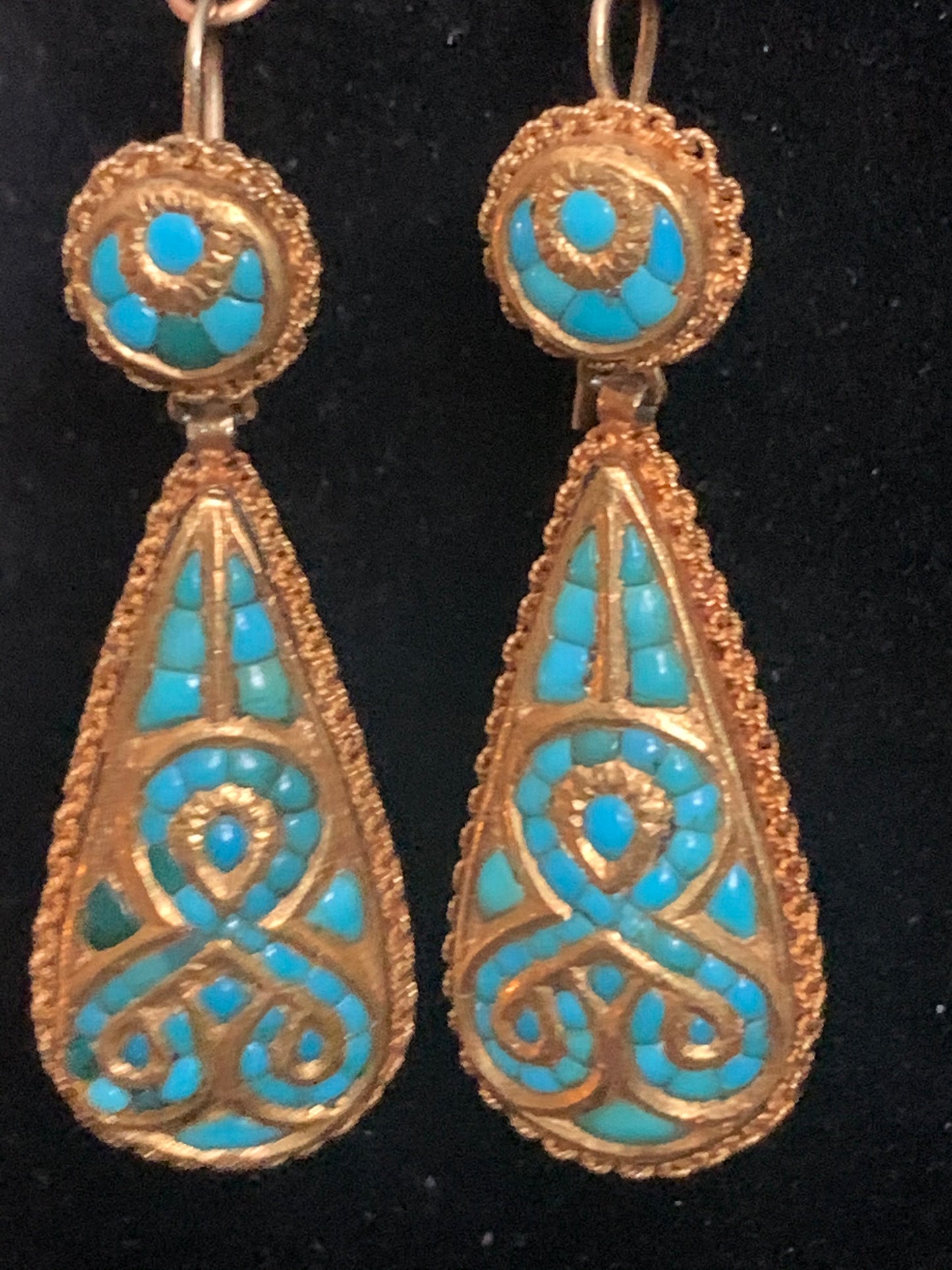Antique turquoise ear rings