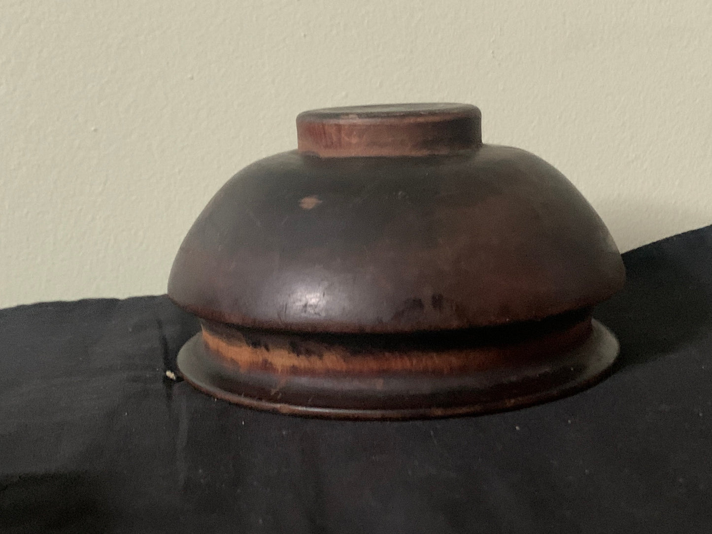 A vintage Tibetan wooden bowl