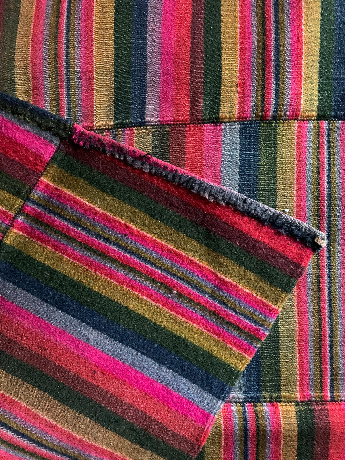 An antique Tibetan woman’s hand-woven, woolen apron - pangden.
