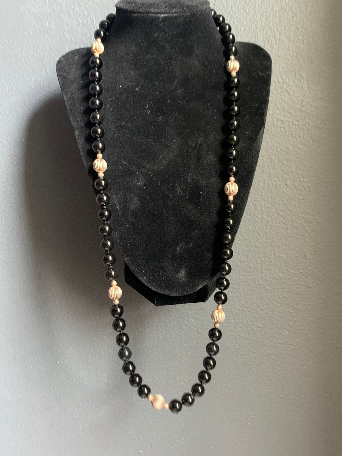 A black agate necklace