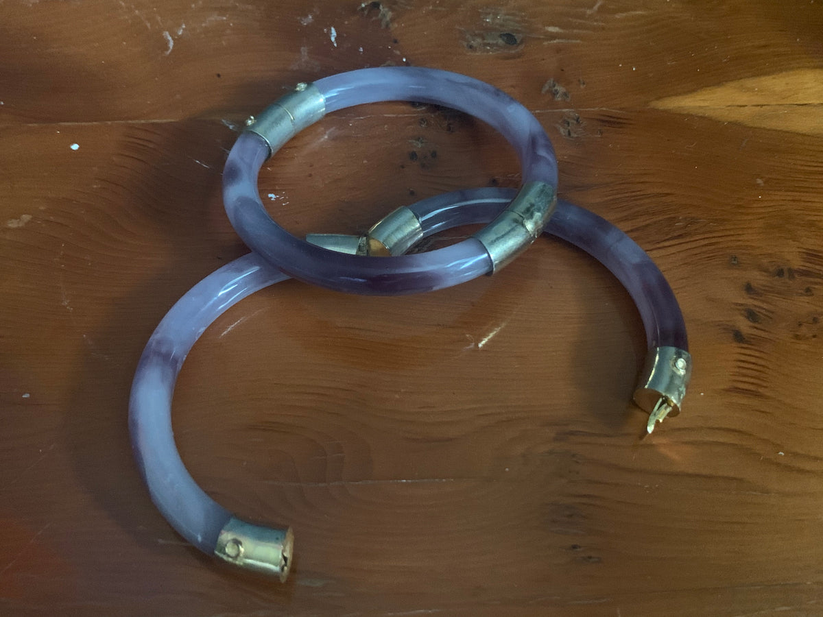 Lavender jade glass bangles
