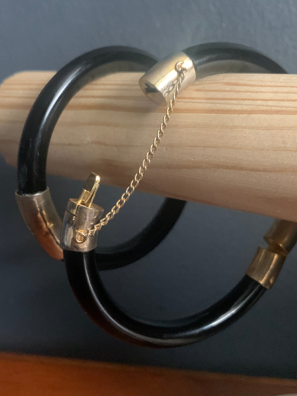 Black jade glass bangles