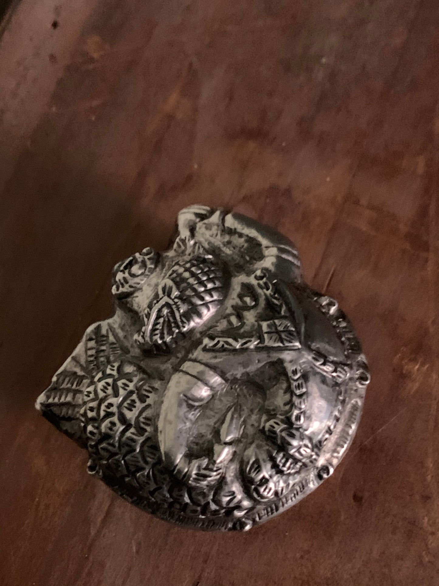 A silver pill box