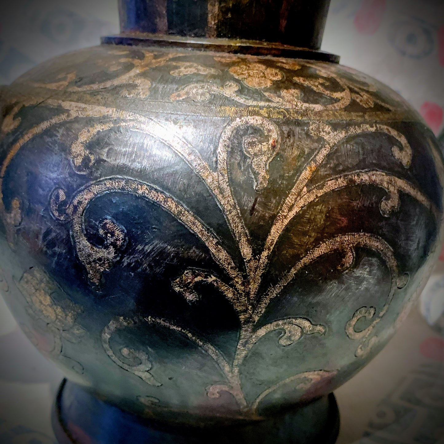 An antique Tibetan iron and silver teapot