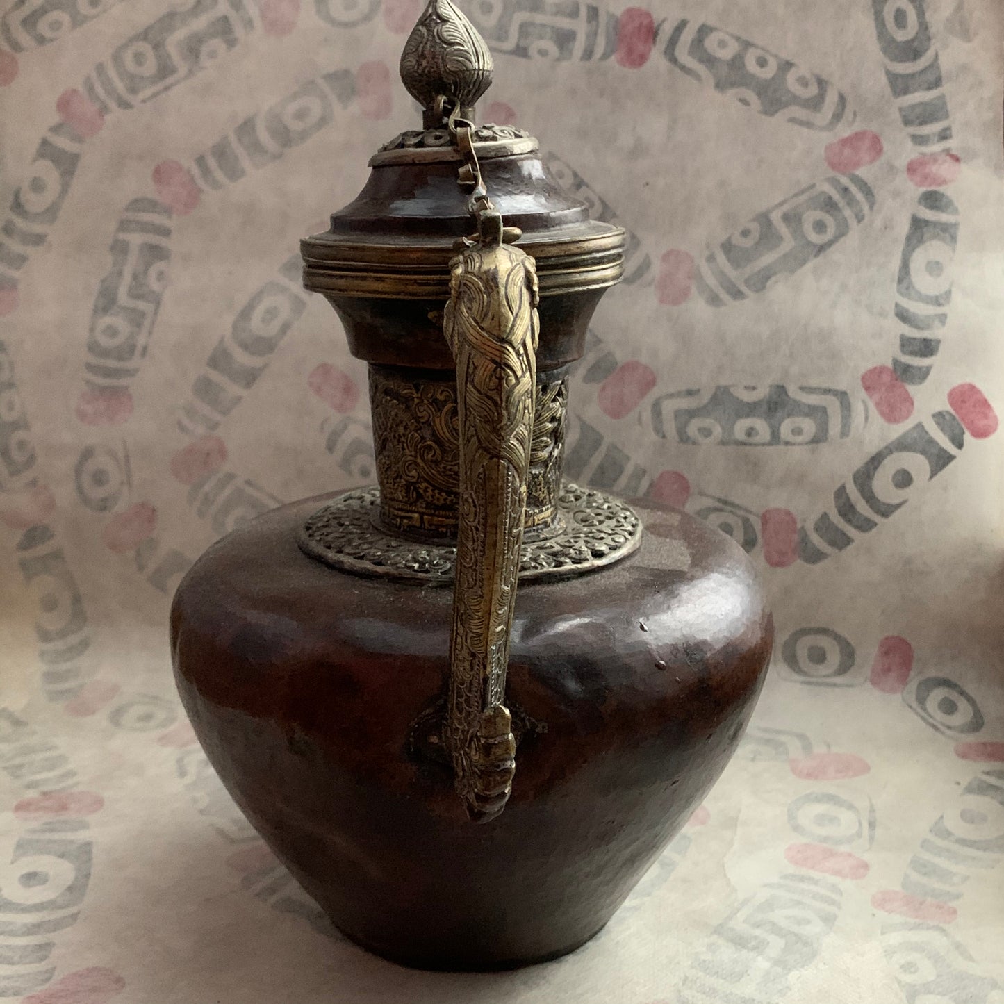 An antique Tibetan bronze teapot