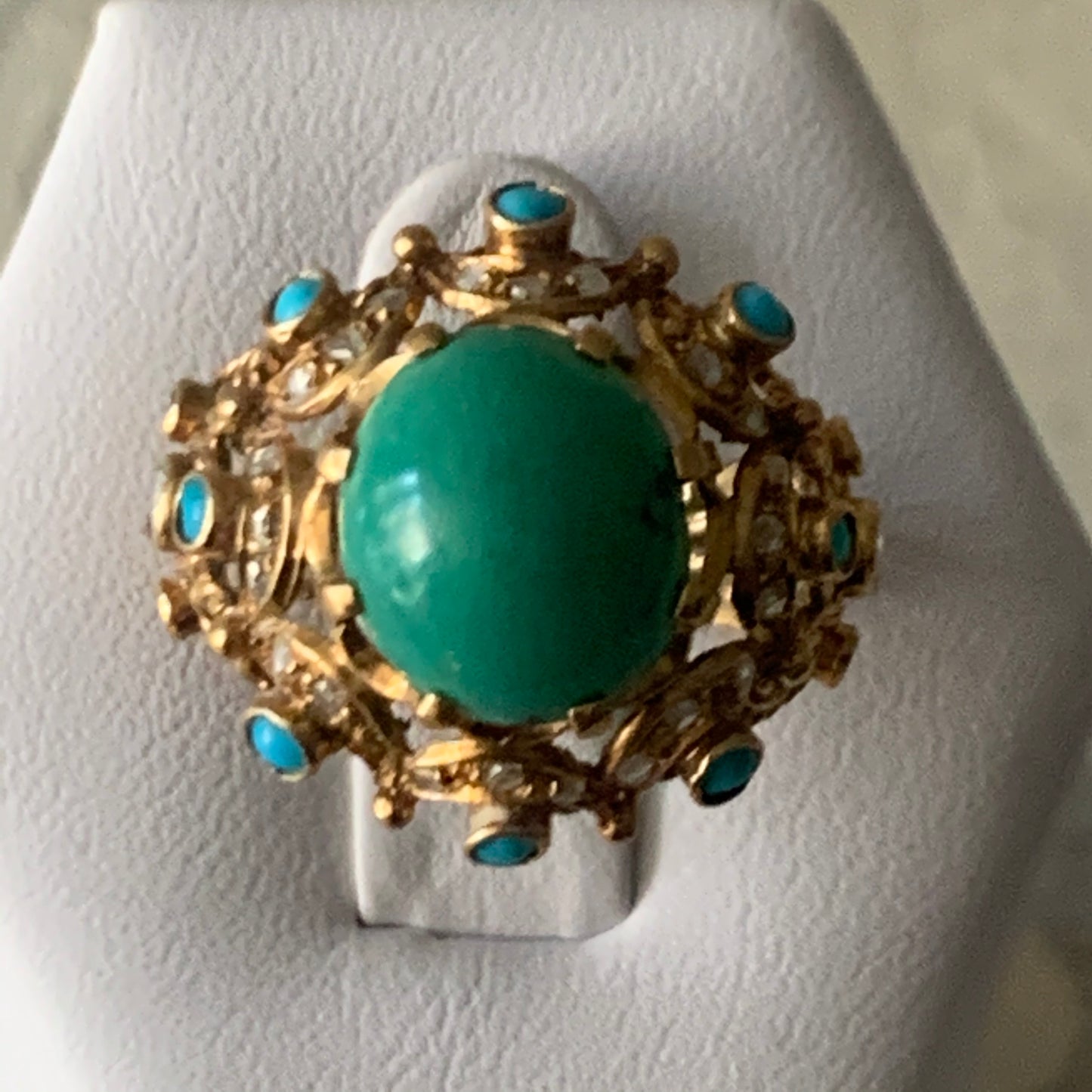 Turquoise and gold ring