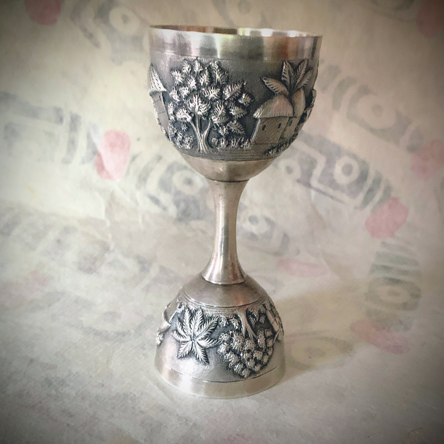 An antique Indian silver jigger