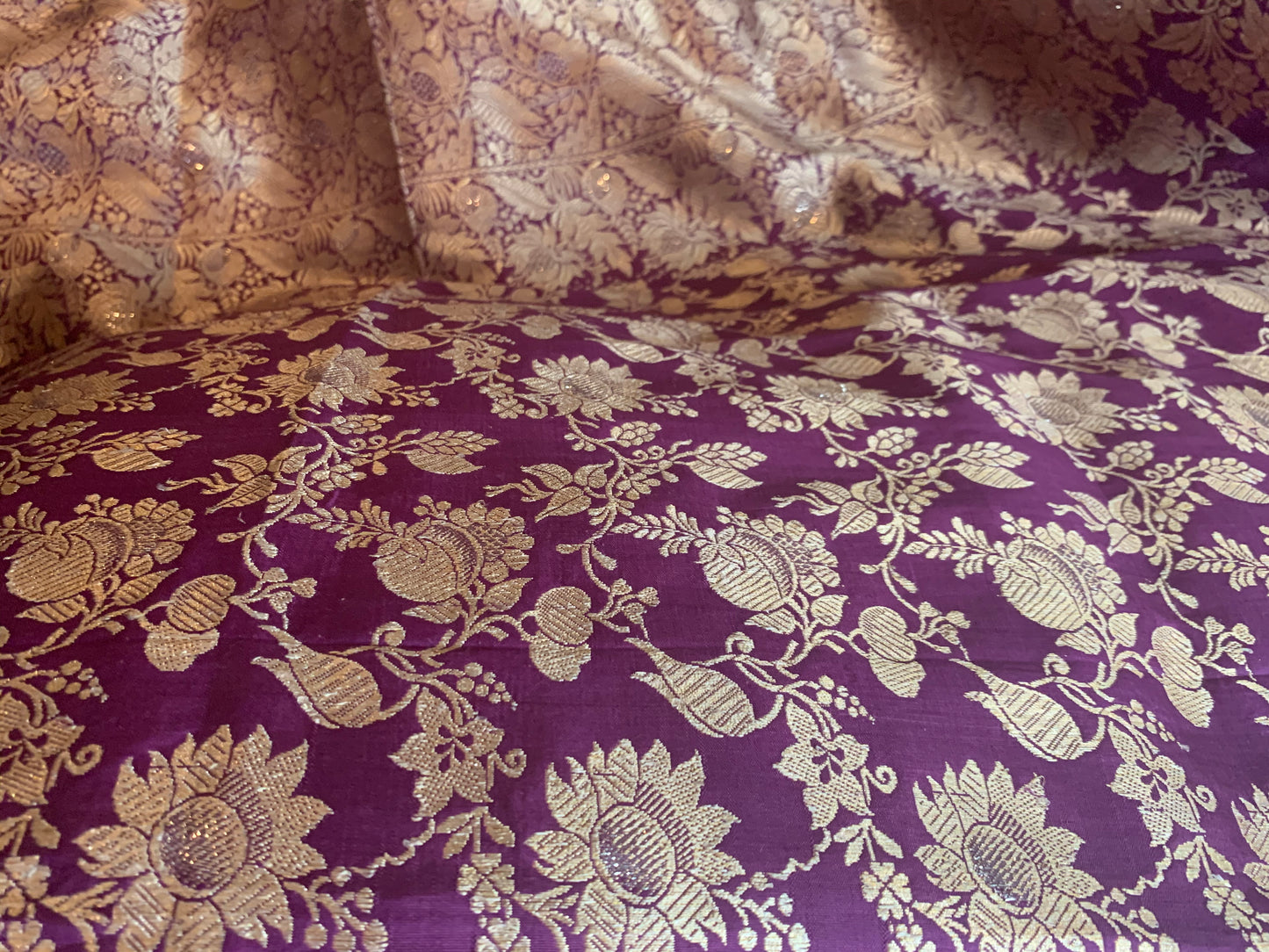 An Aubergene Benarasi saree