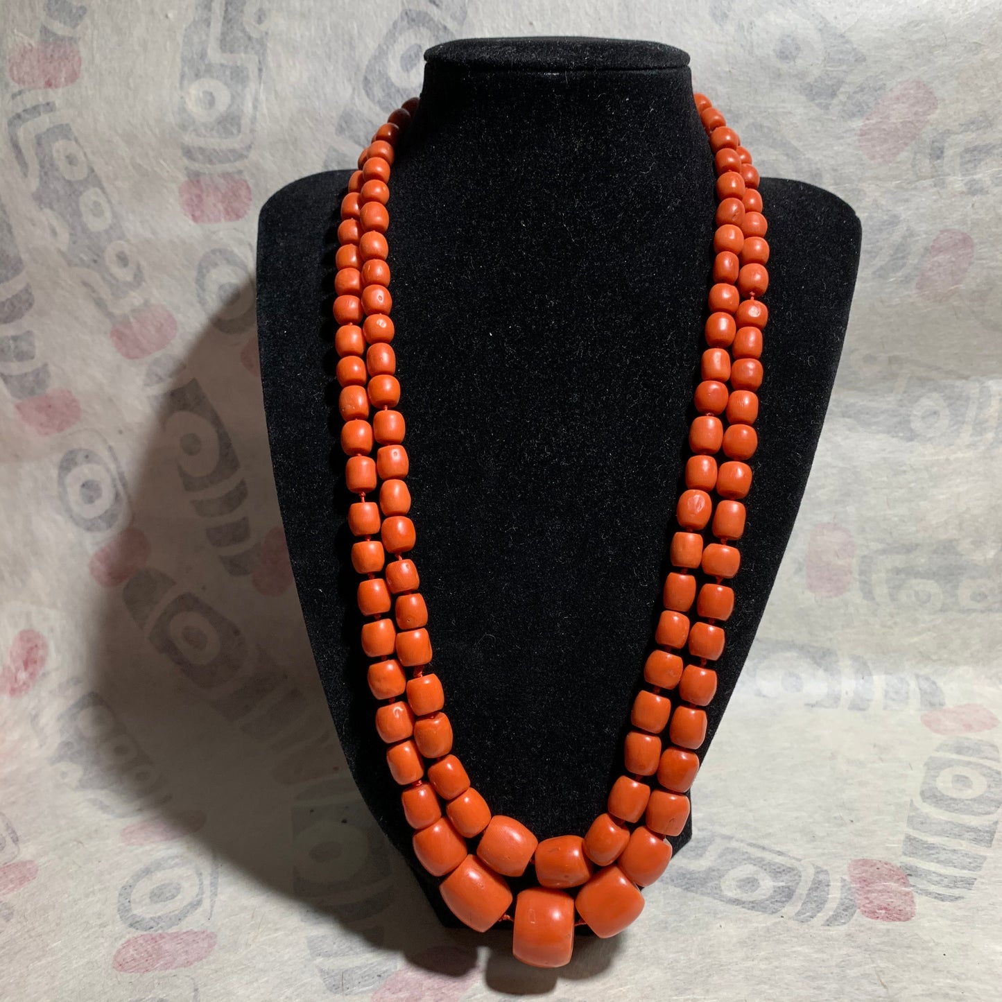 A double strand Antique Tibetan coral beads necklace