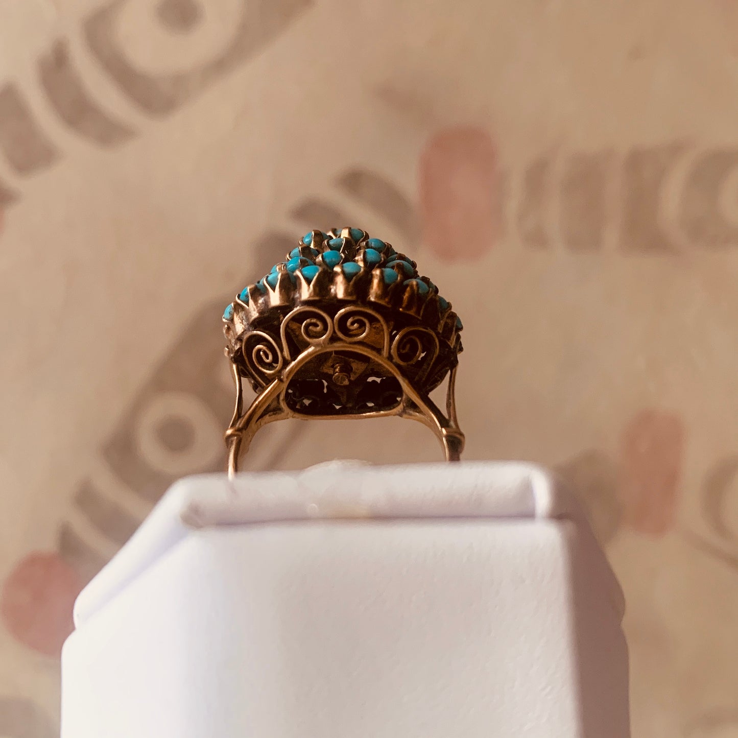Turquoise and gold ring