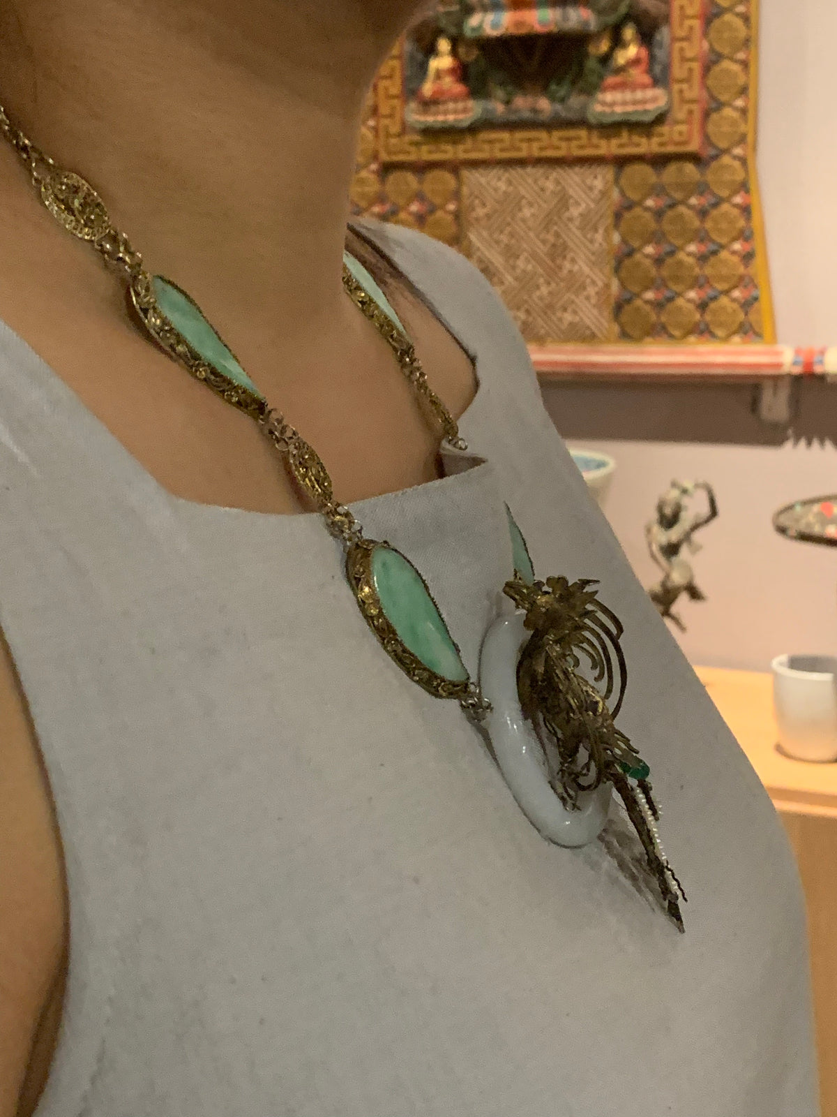 A jade necklace