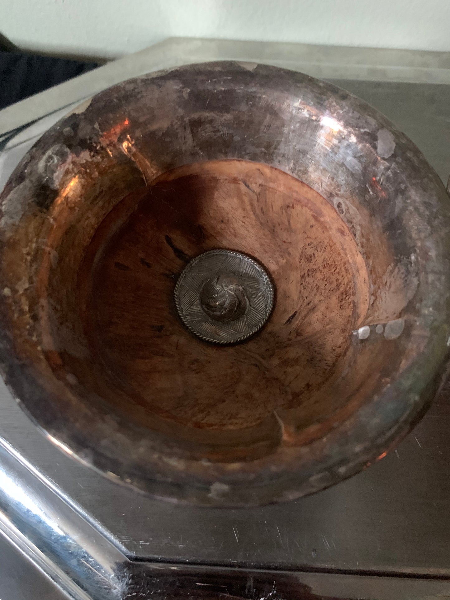 Wooden Tibetan bowls with silver details