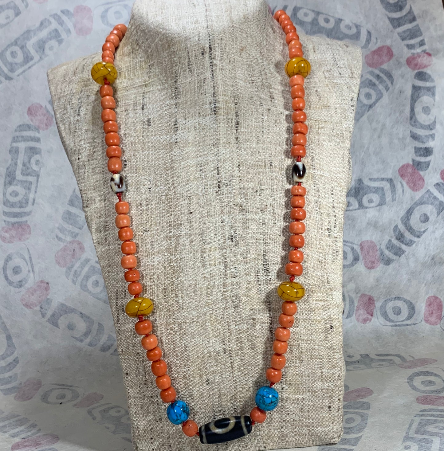 Necklace with vintage beads