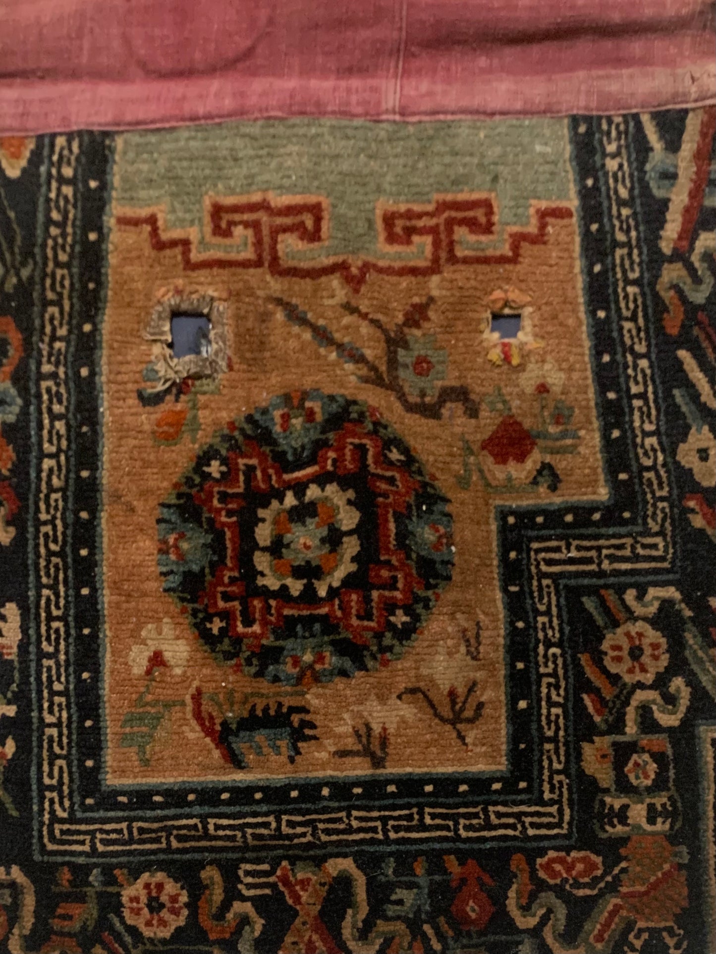 Antique Tibetan saddle rug