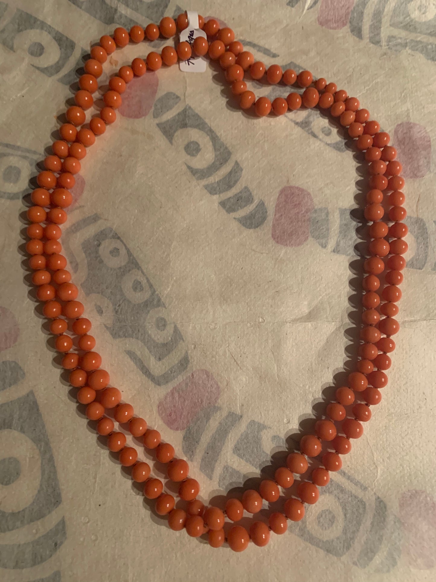 Vintage coral bead necklace