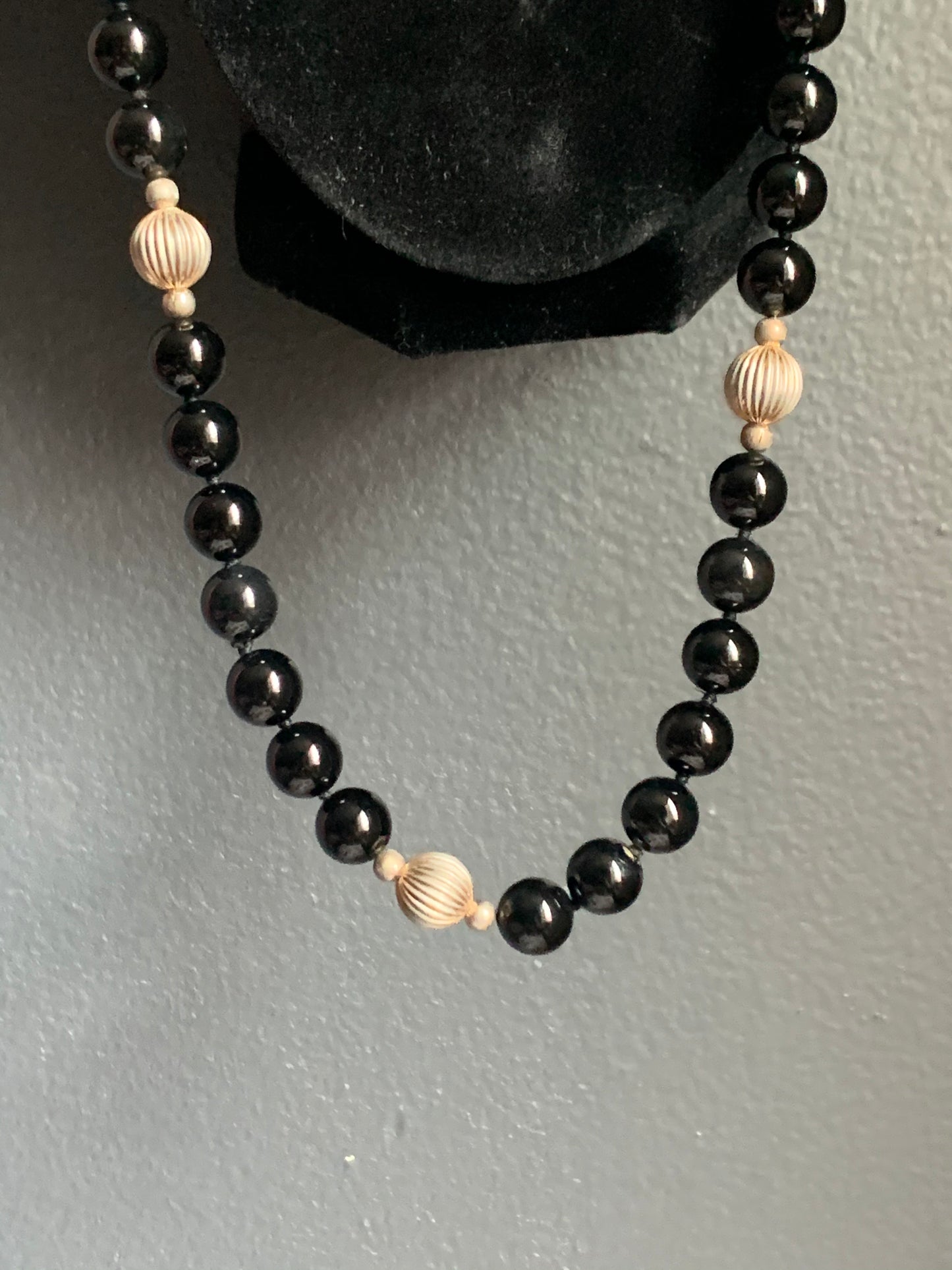 A black agate necklace