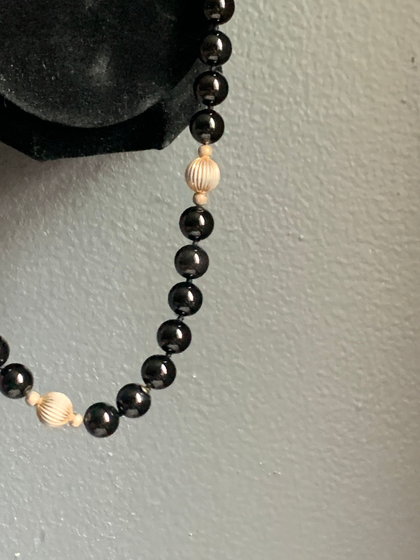 A black agate necklace