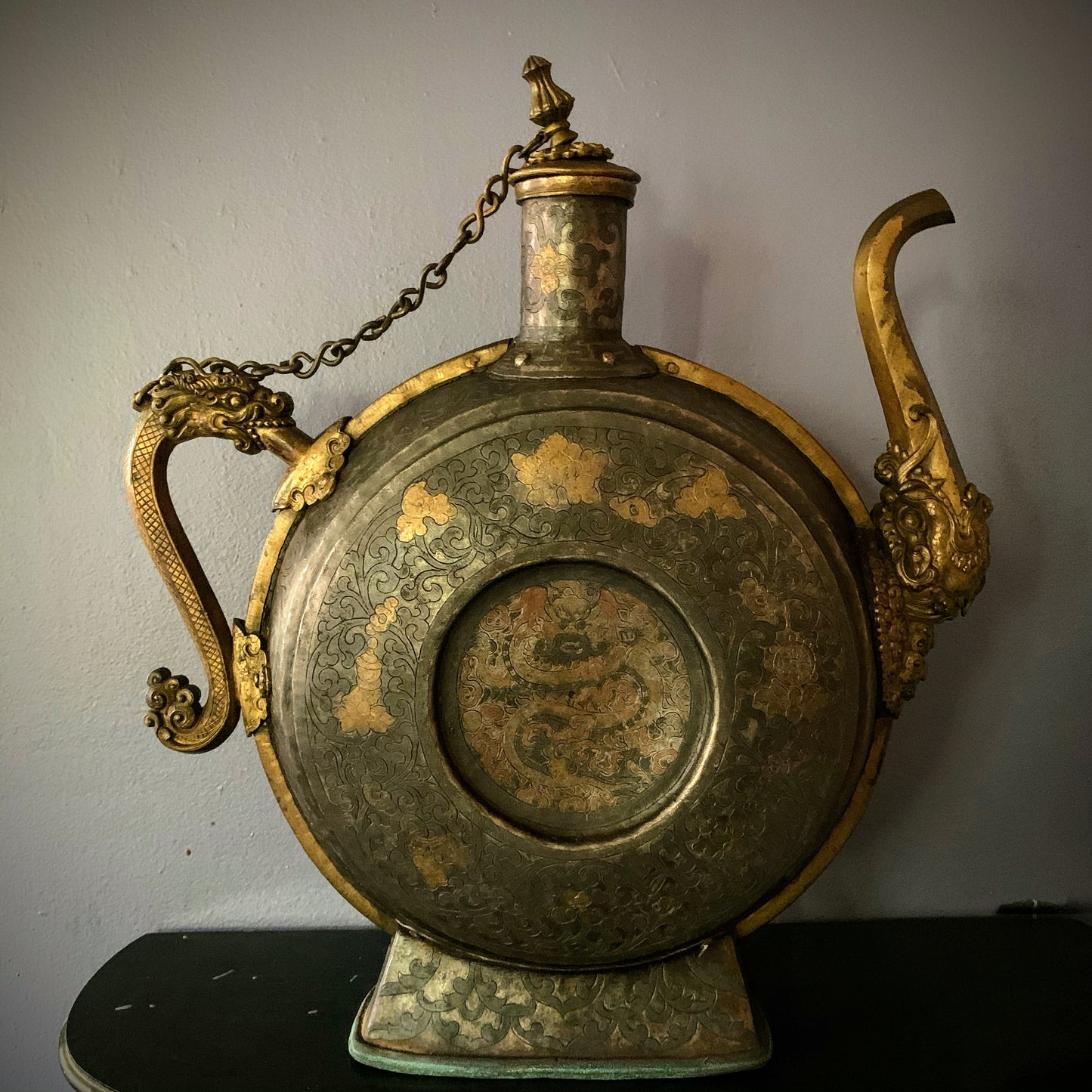 An antique Tibetan beer pitcher