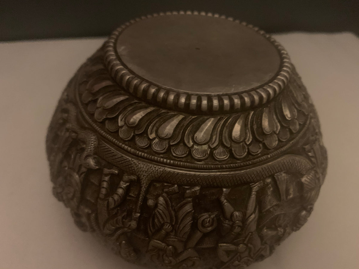 A silver bowl