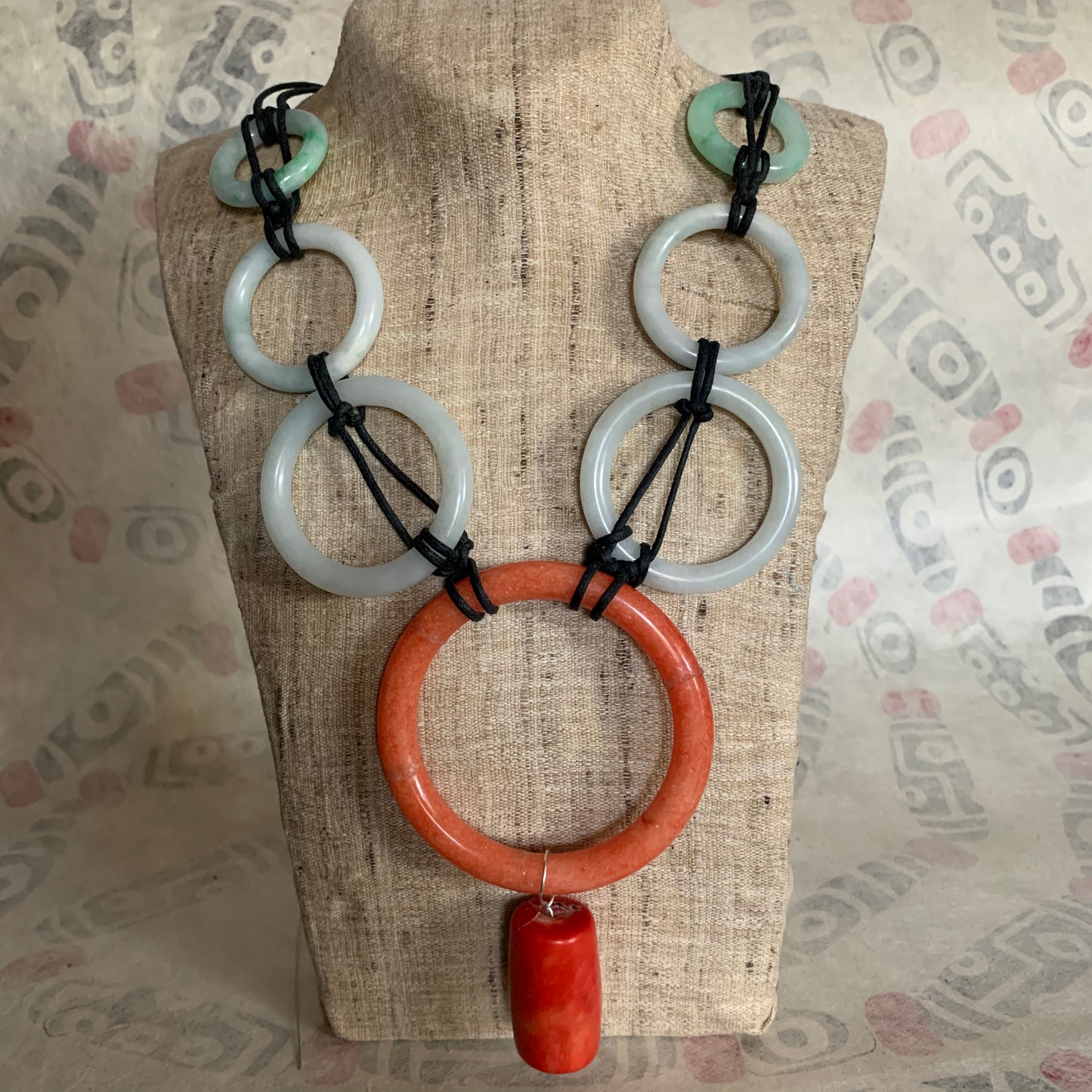 A boho jade and agate necklace