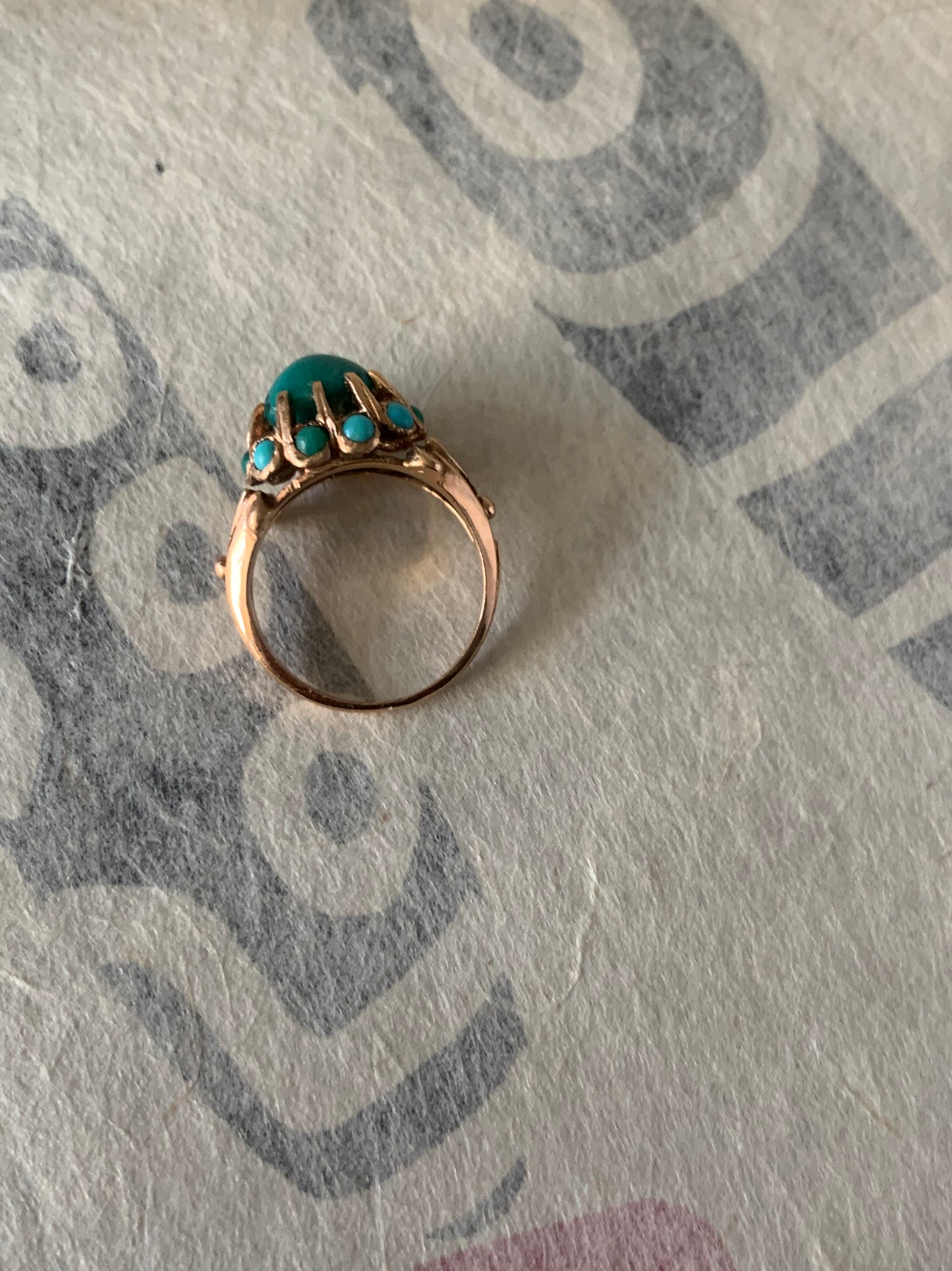 Turquoise and gold ring