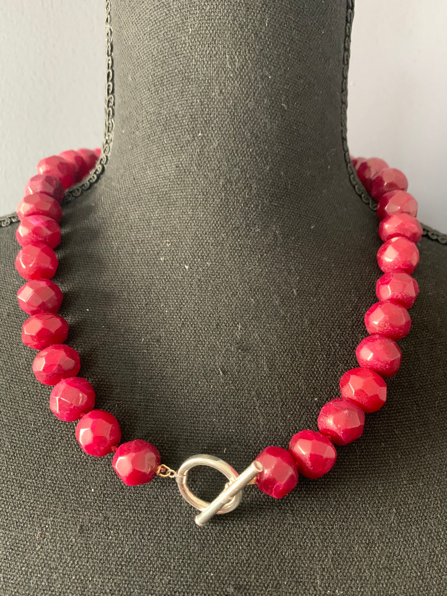 Faceted ruby bead necklaces