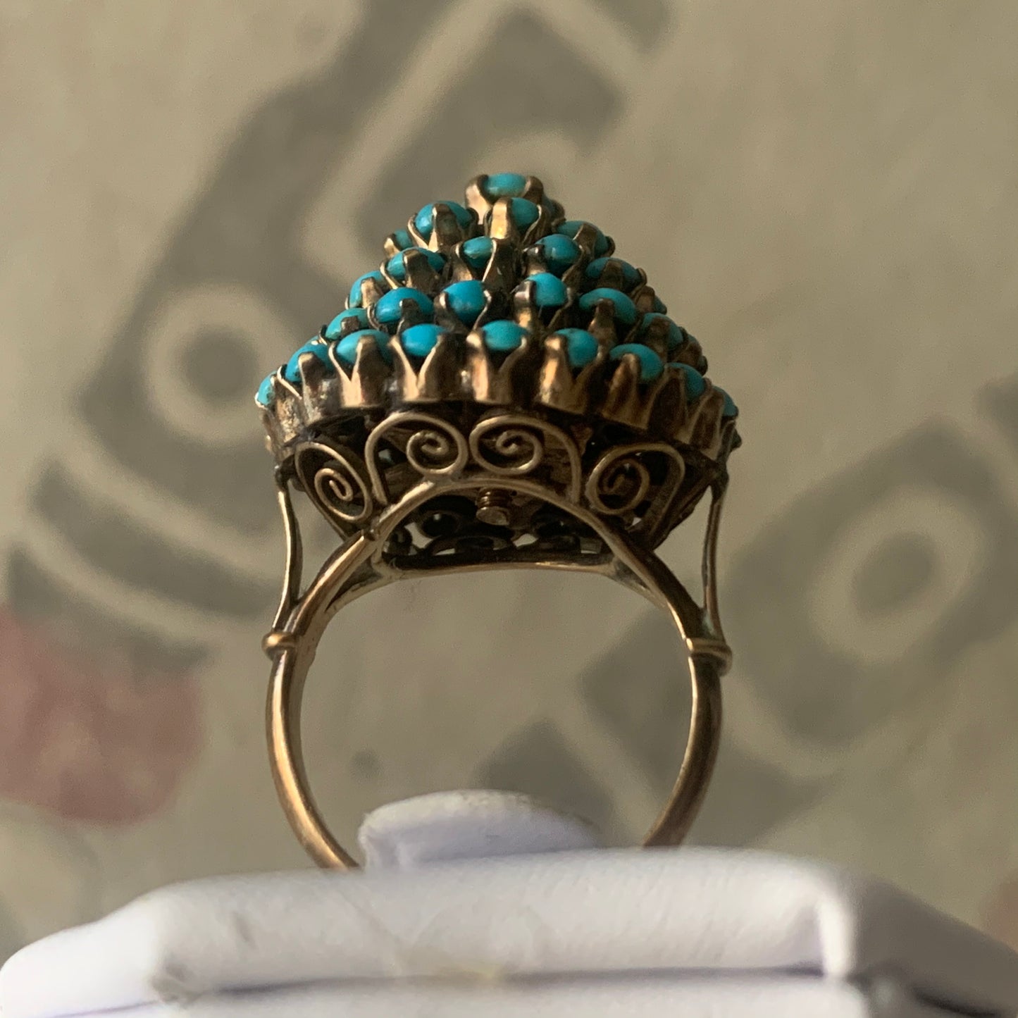 Turquoise and gold ring