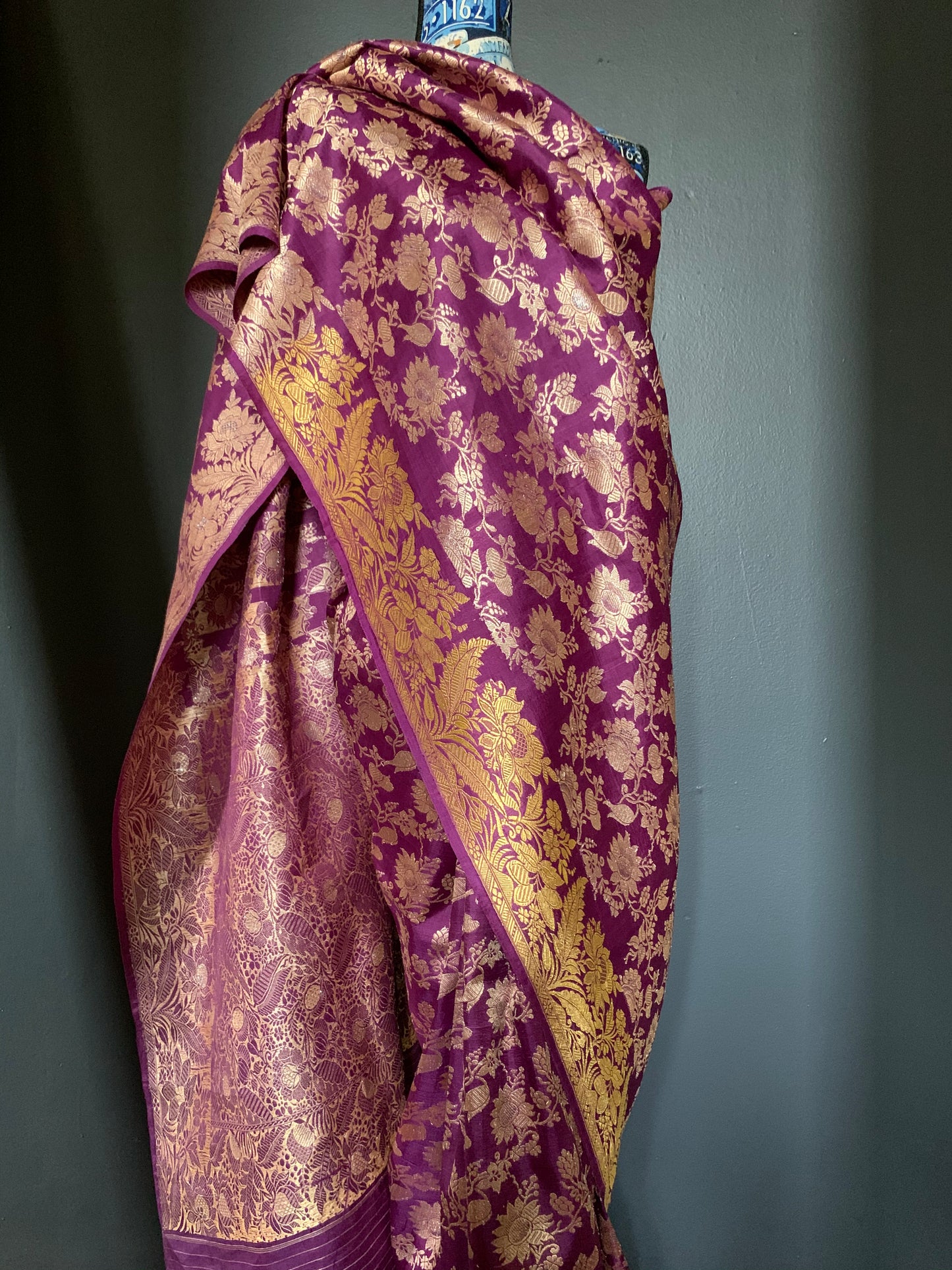 An Aubergene Benarasi saree