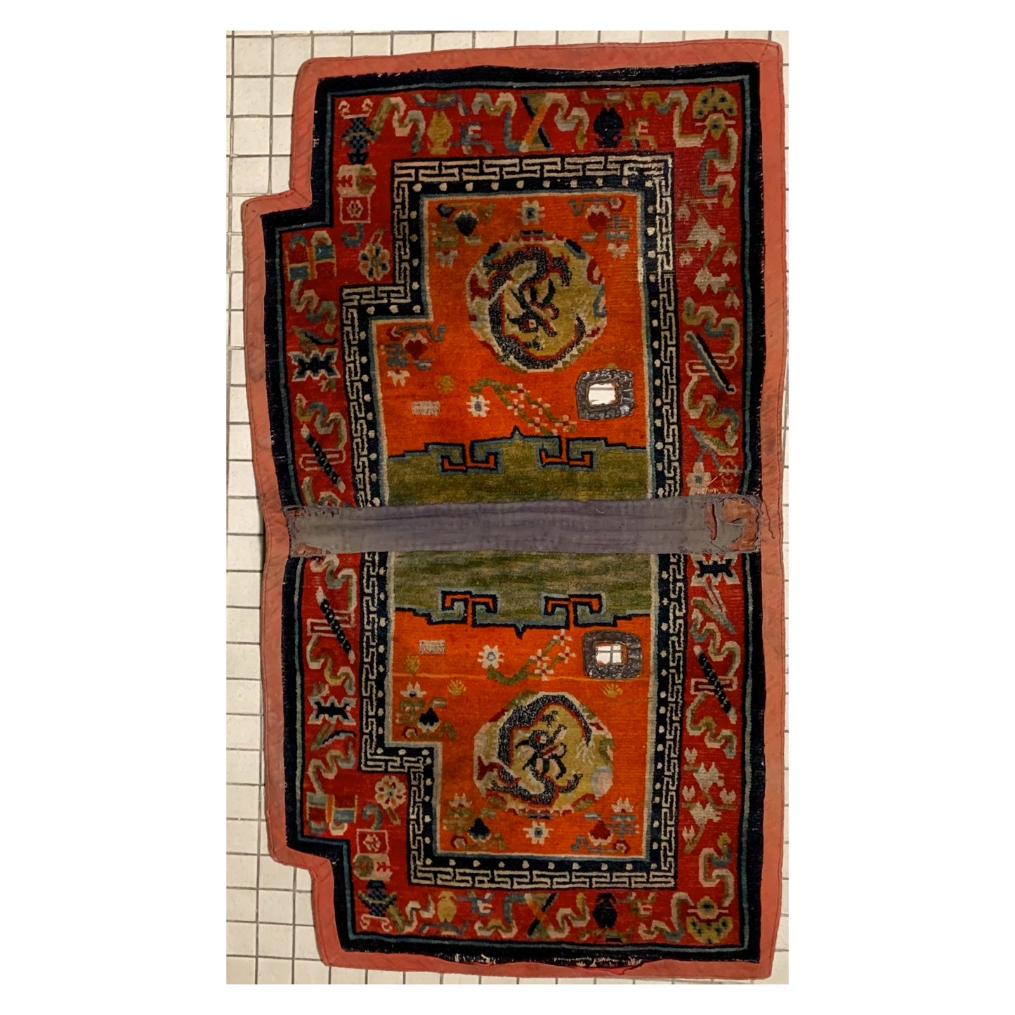 An antique Tibetan saddle rug