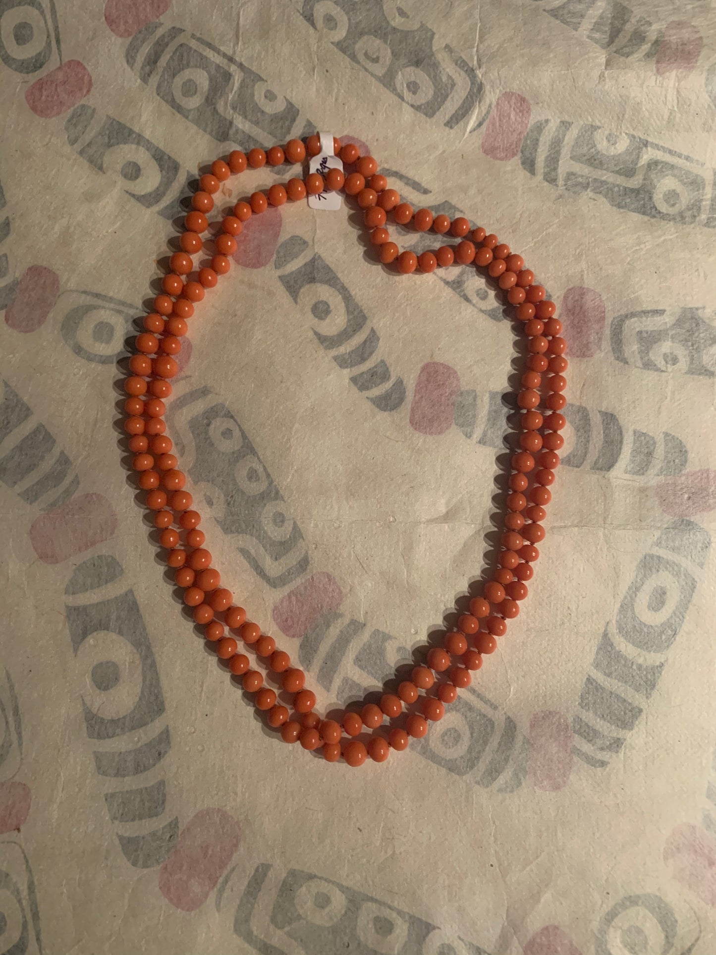 Vintage coral bead necklace