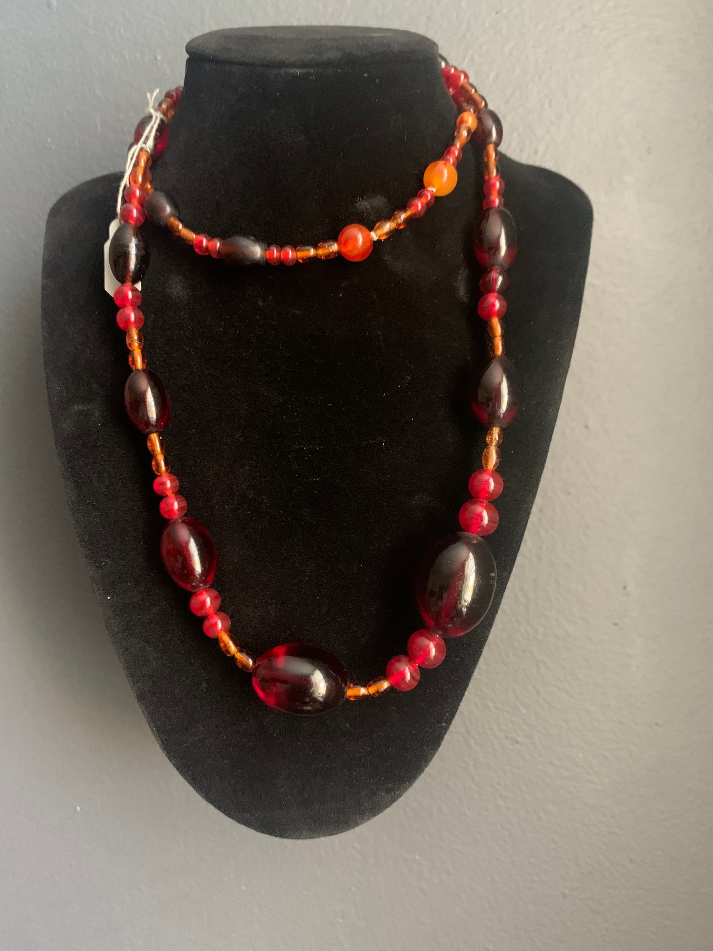 A faux amber necklace