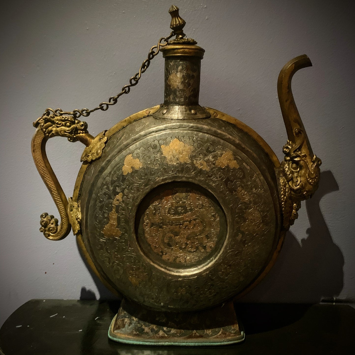 An antique Tibetan beer pitcher