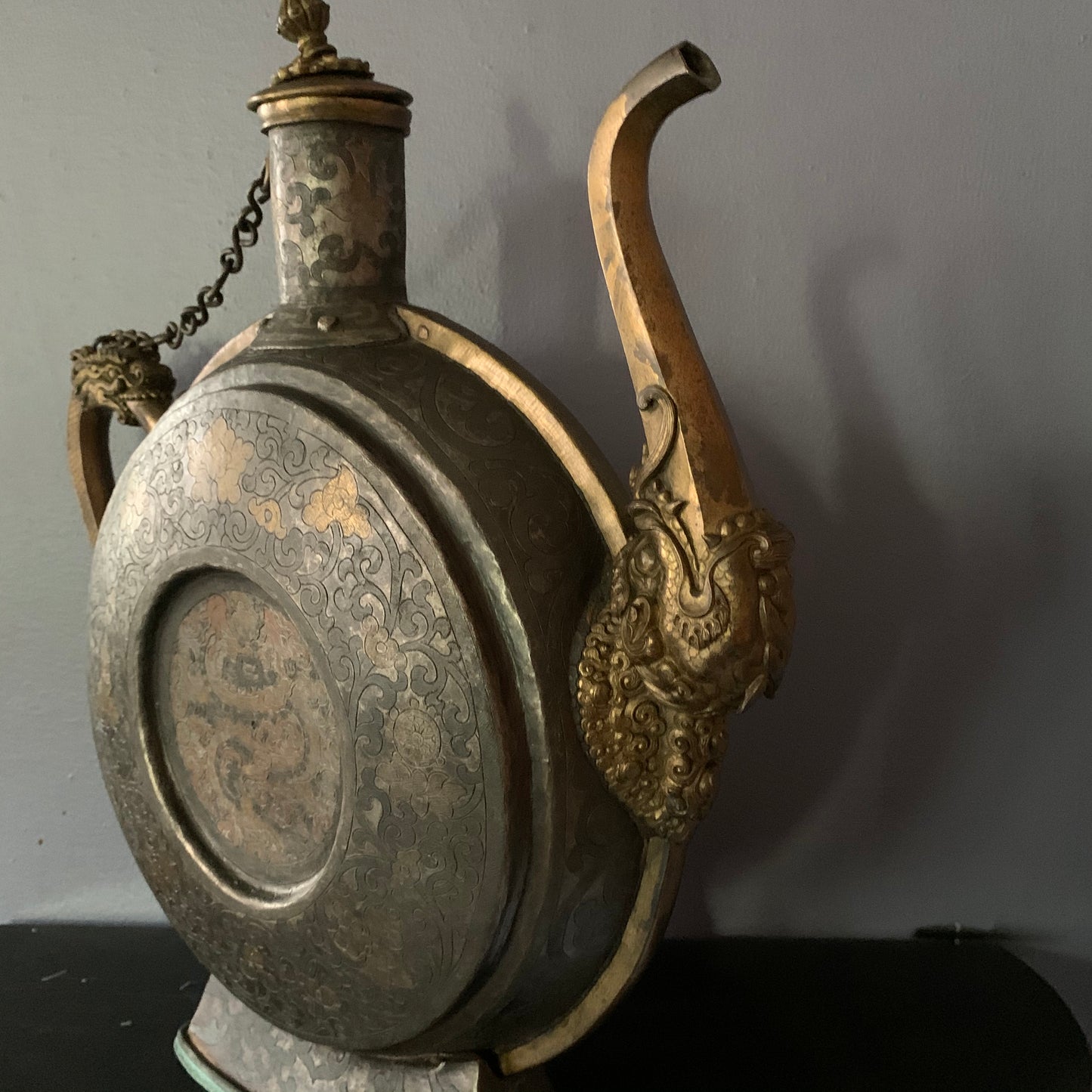 An antique Tibetan beer pitcher