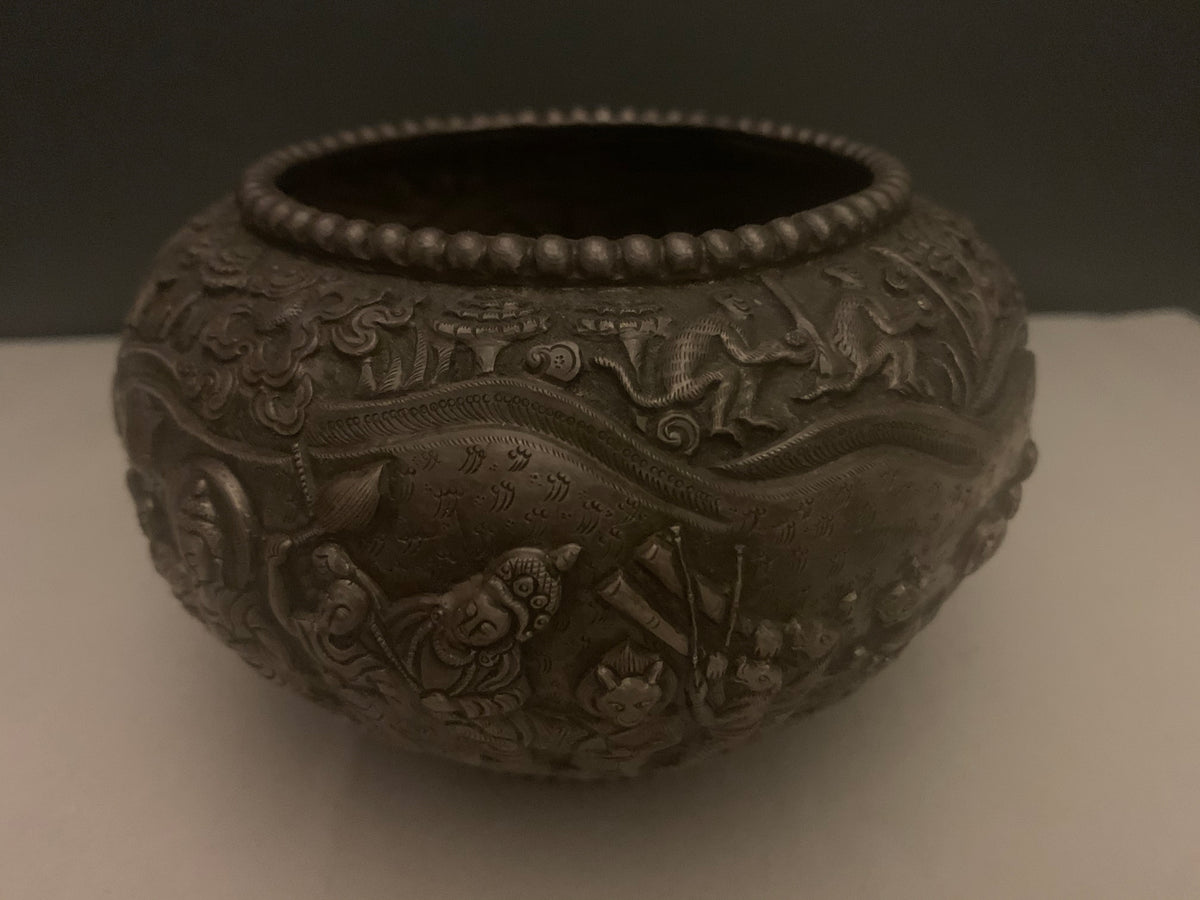 A silver bowl