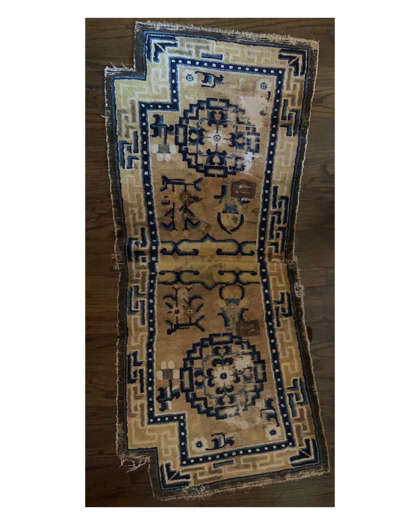 Antique Tibetan saddle rug