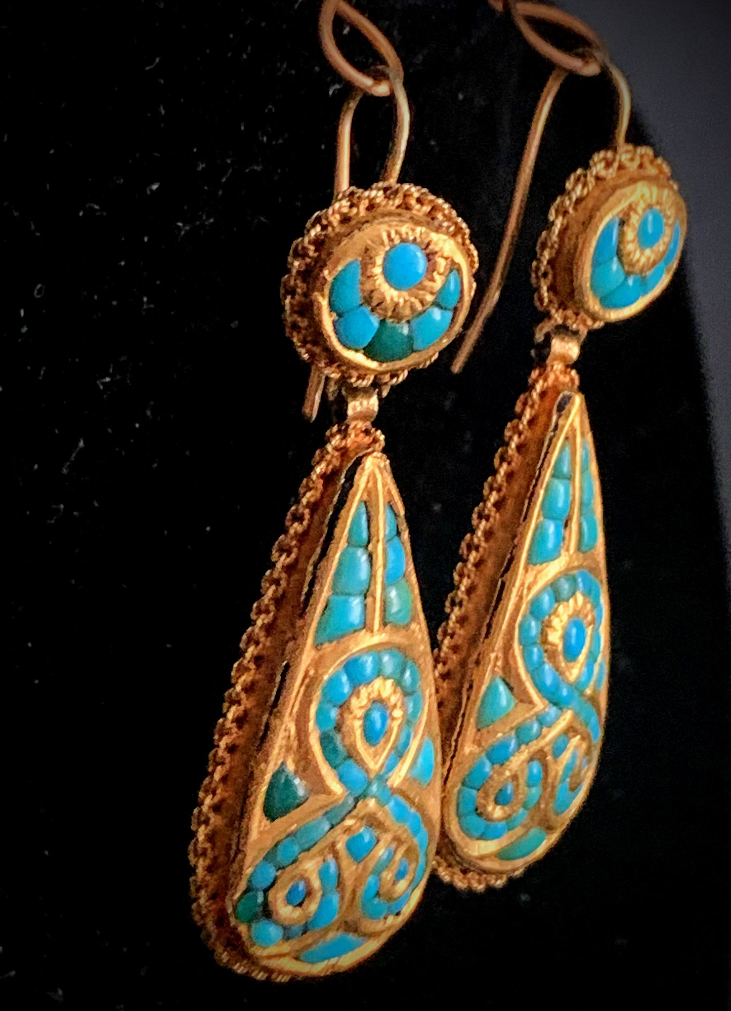 Antique turquoise ear rings