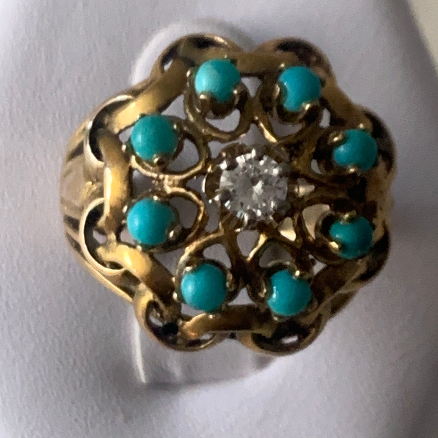 Turquoise and gold ring
