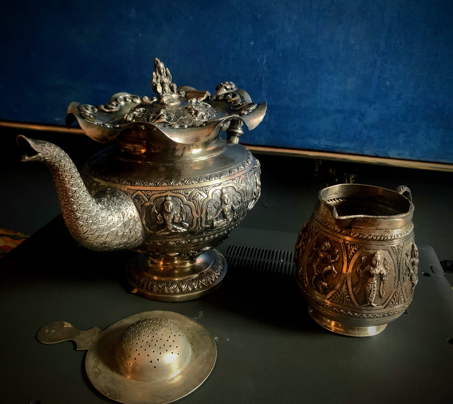 A silver tea set