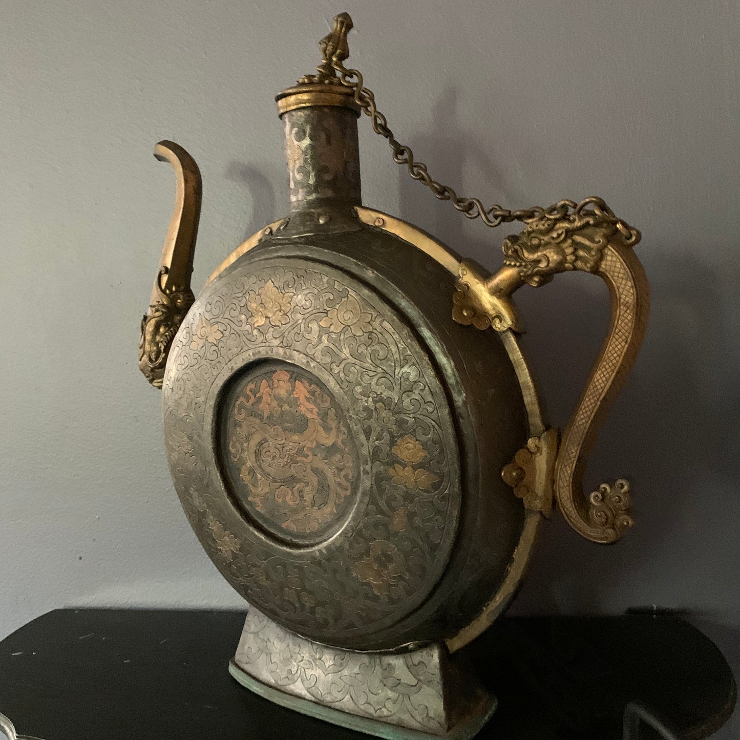 An antique Tibetan beer pitcher