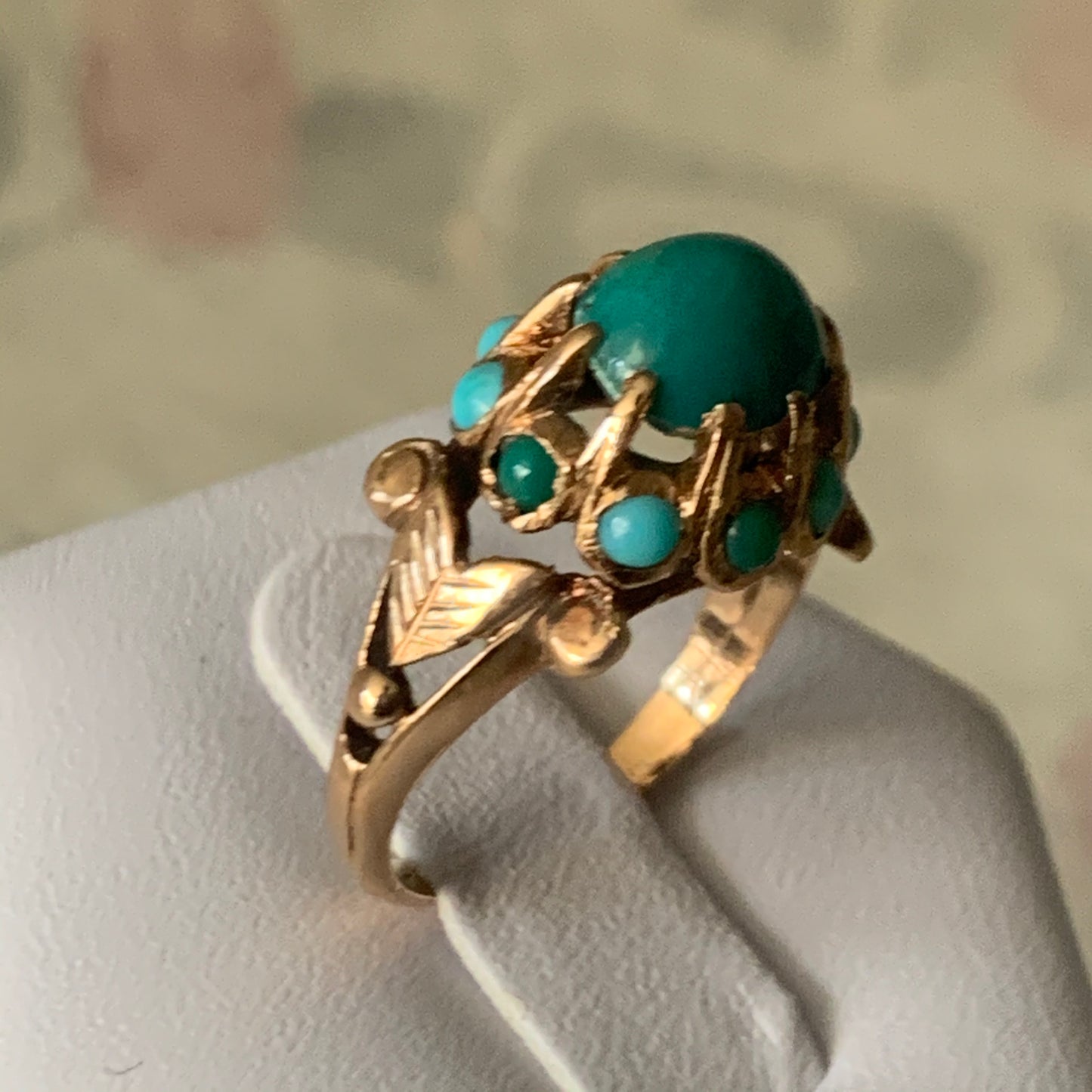 Turquoise and gold ring