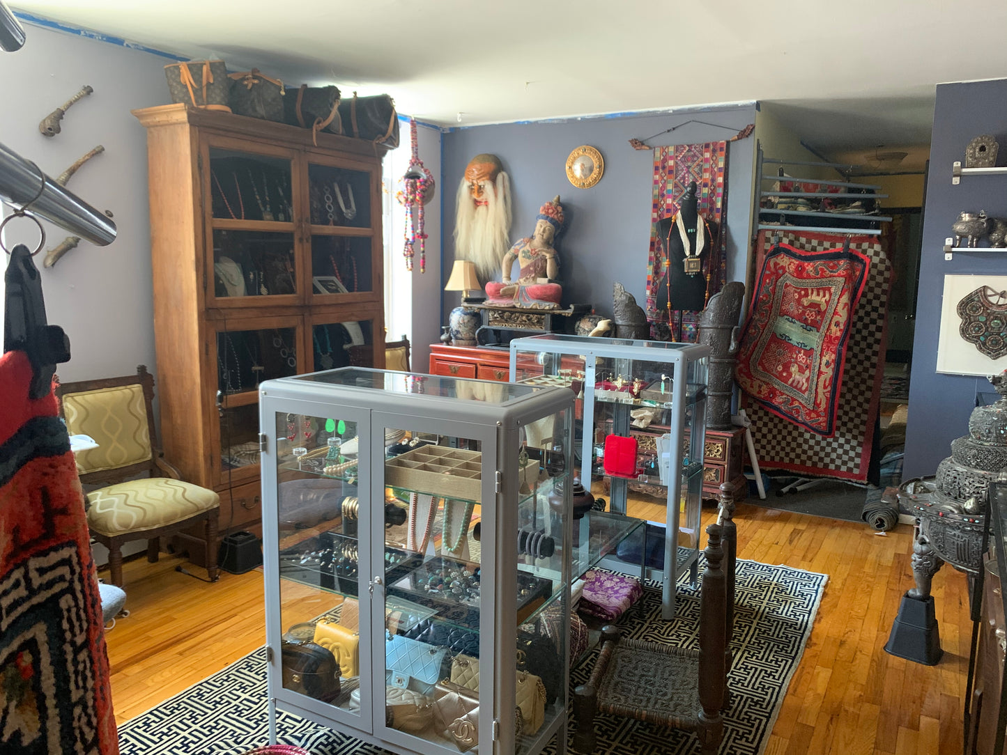 Turquoise gilt silver ear rings